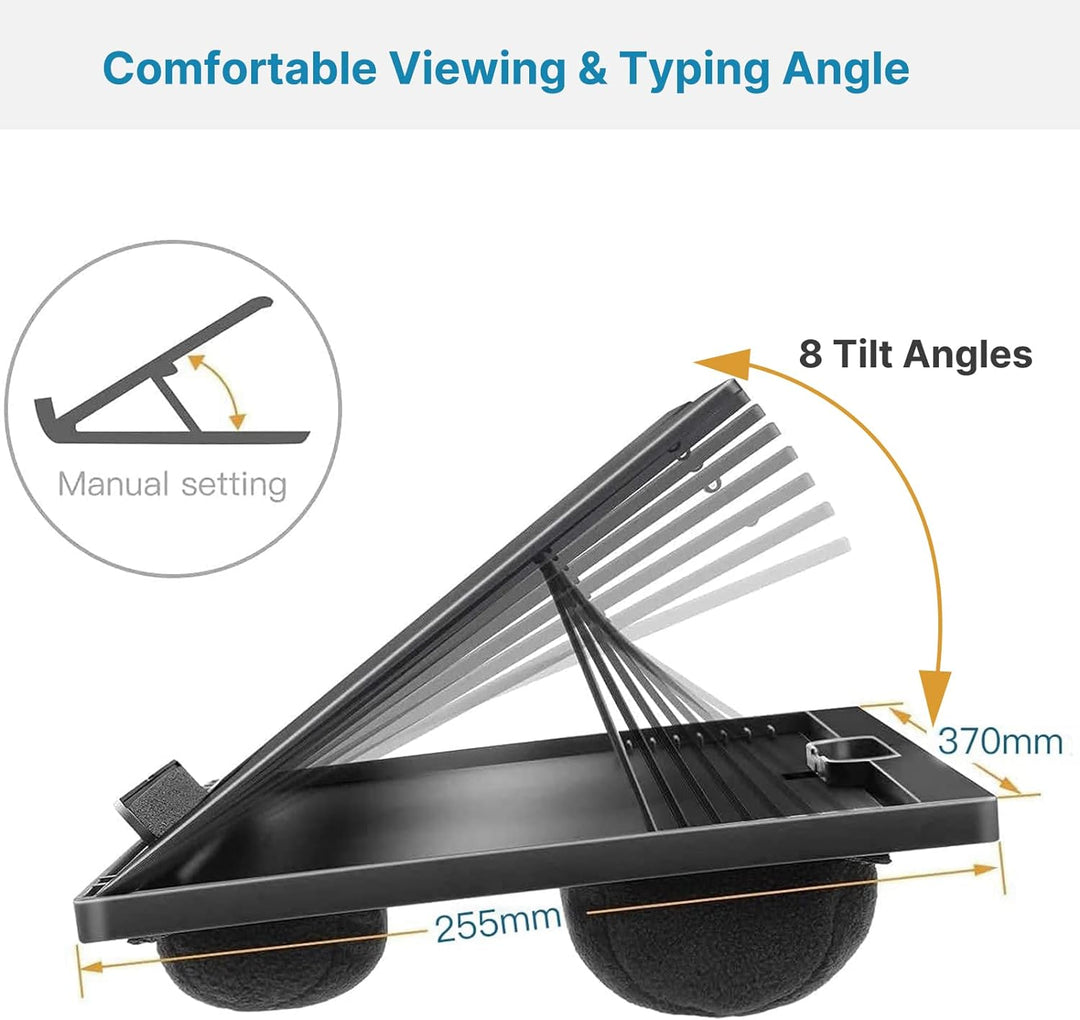 HUANUO Laptopkissen Höhenverstellbar, für max. 15,6" Notebook, Ipad, Tragbarer Laptoptisch für Reise