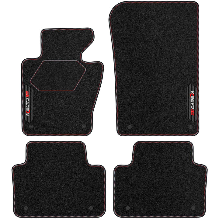 MOTOS Personalisierte Velours-Fussmatten Carbon Series passend für BMW X3 E83 2003-2010 - Premium, C