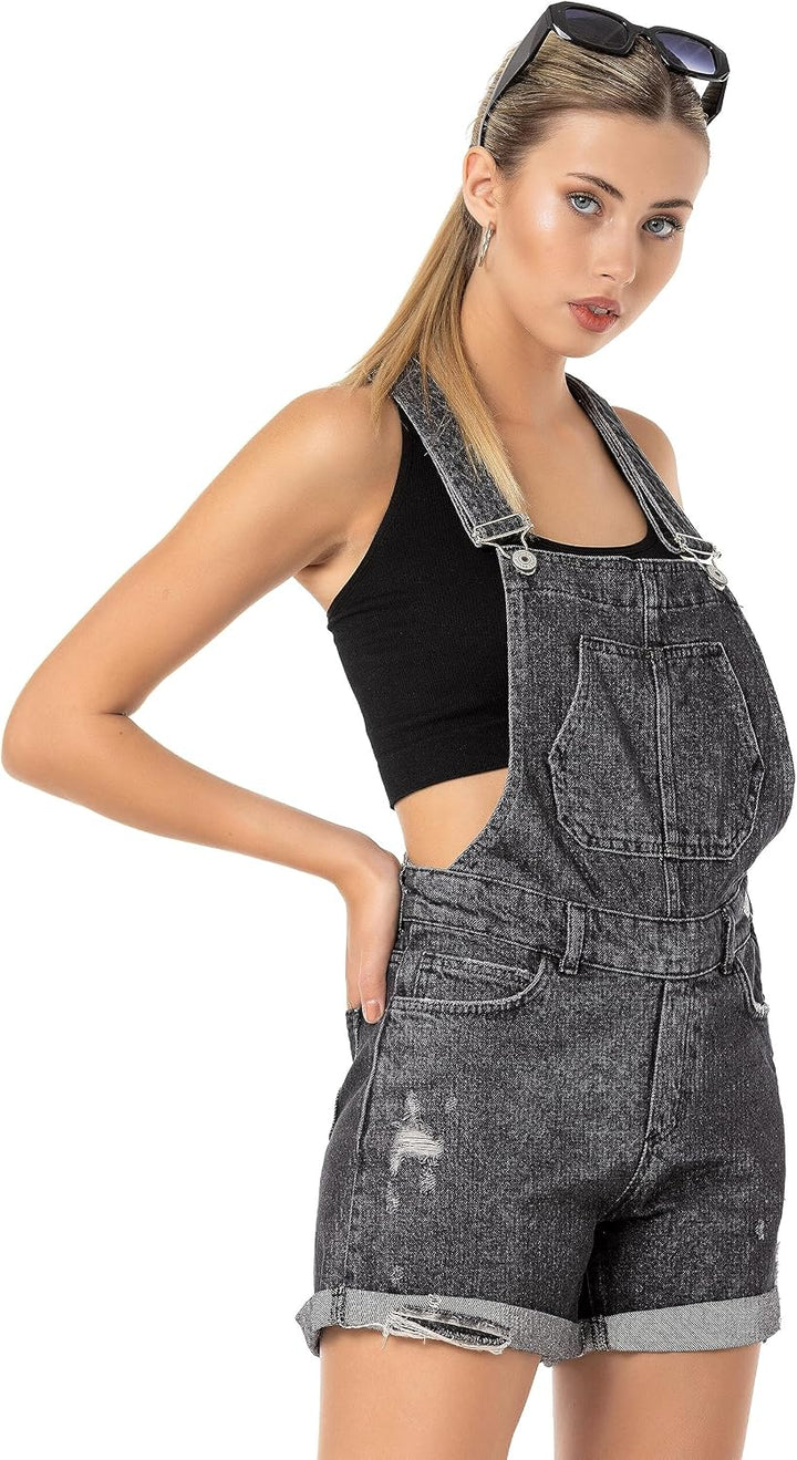 Redbridge Denim Latzhose für Damen Jeans Overall Jumpsuit 32W Schwarz, 32W Schwarz