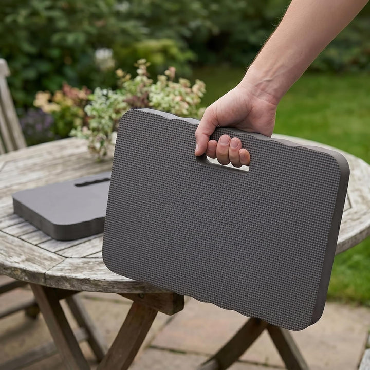 Relaxdays Kniekissen, 2er Set, Garten, Werkstatt, Yoga, Schaumstoff, Tragegriffe, HBT 4 x 46 x 28 cm