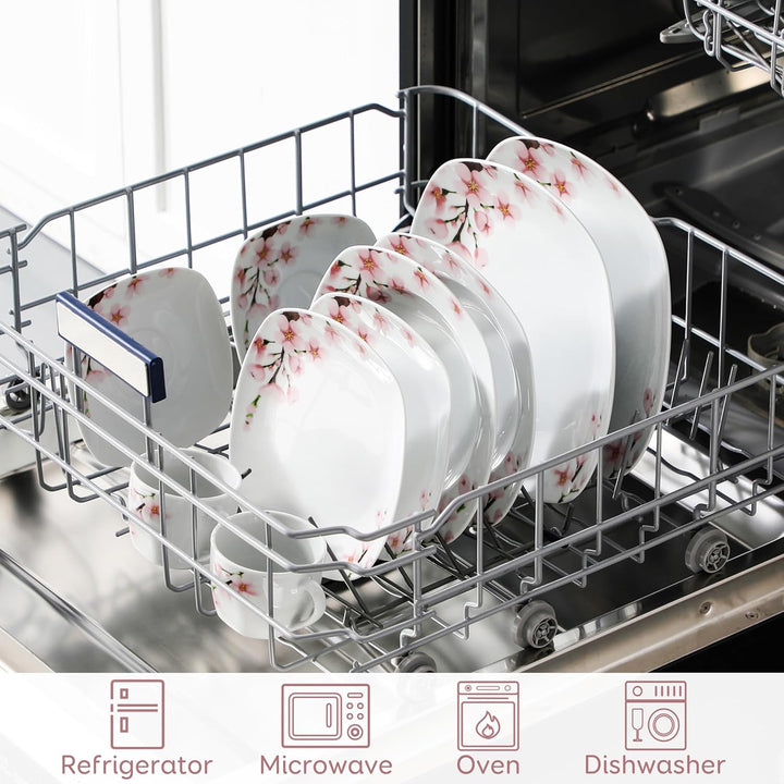 VEWEET Geschirrset 6 Personen, ANNIE 30-teilig Porzellan Geschirr Set, Tafelservice mit je 6 Speiset