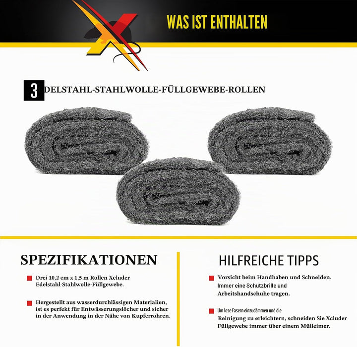 3 Rollen Xcluder Füllgwebe Grosspackung 3 Roll (4 in x 5 ft ea.), 3 Roll (4 in x 5 ft ea.)