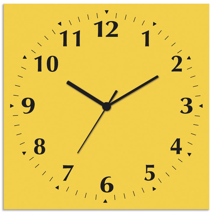 ARTLAND Wanduhr ohne Tickgeräusche Alu Quarzuhr 30x30 cm Quadratisch Lautlos 12 Ziffern Farbig Schli