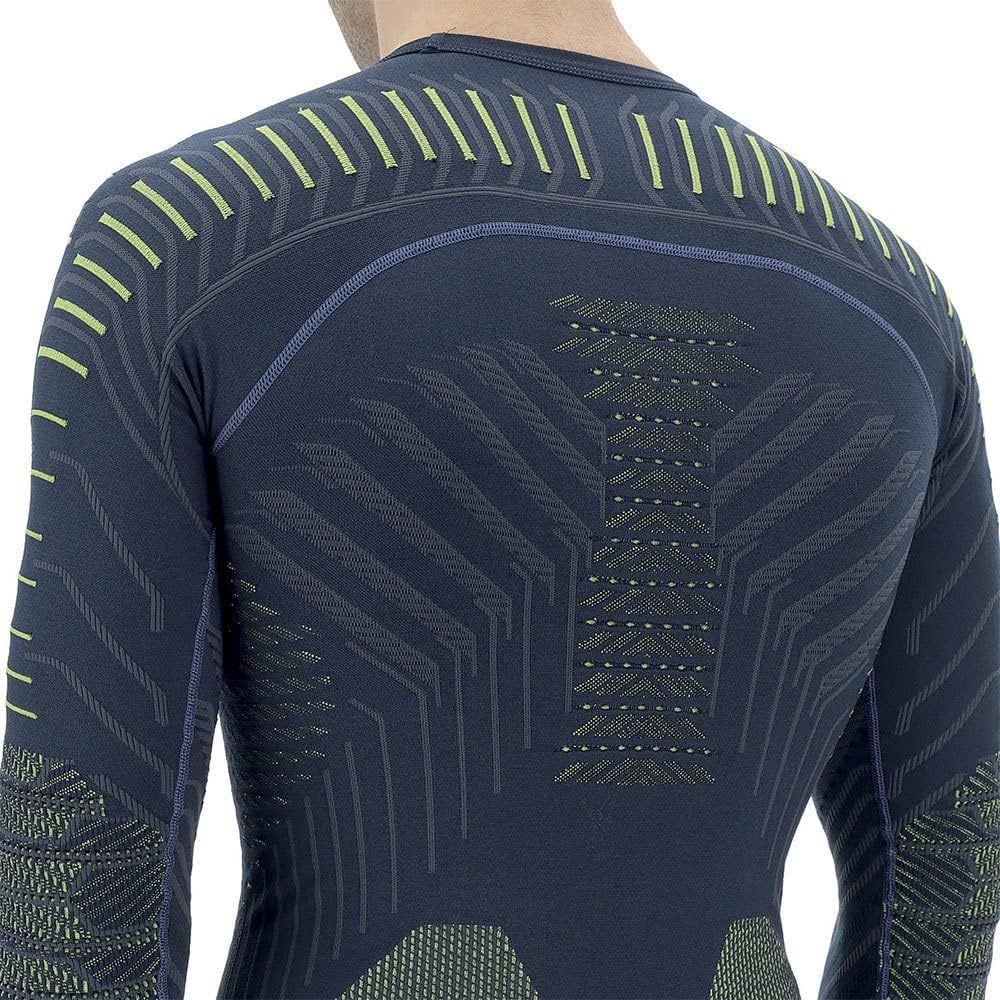 UYN Herren Resilyon Langarmshirt, Dark Blue/Yellow, L/XL