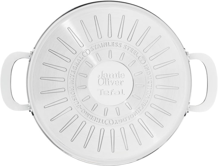 Tefal Jamie Oliver Servierpfanne mit Deckel 25cm Induktion, Bratpfanne Edelstahl, Antihaft Beschicht