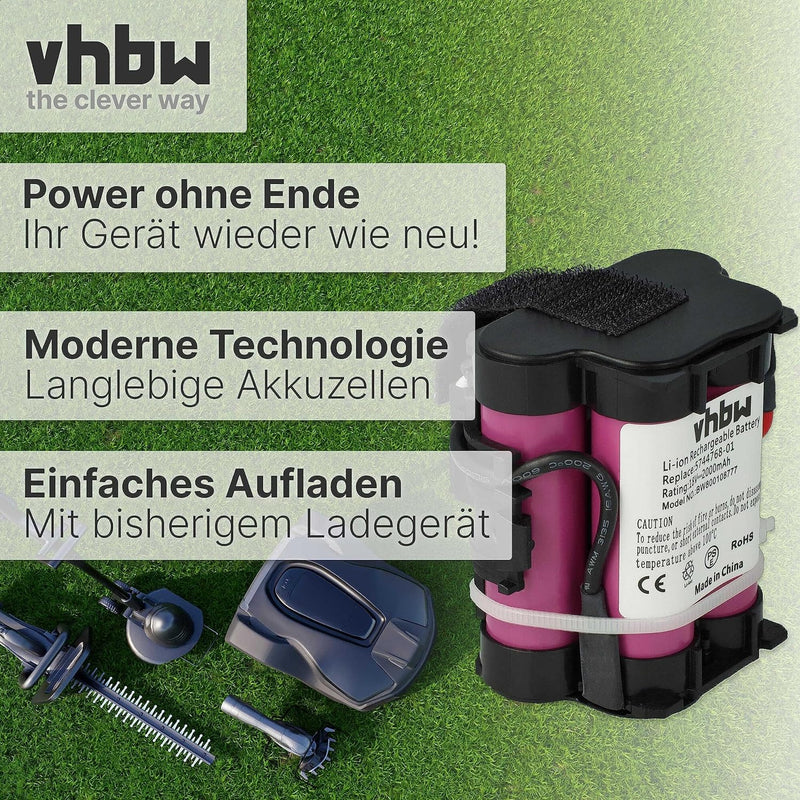 vhbw Akku kompatibel mit Husqvarna Automower 105, 308x, 305, 308 Rasenroboter - Zubehör, Ersatzakku