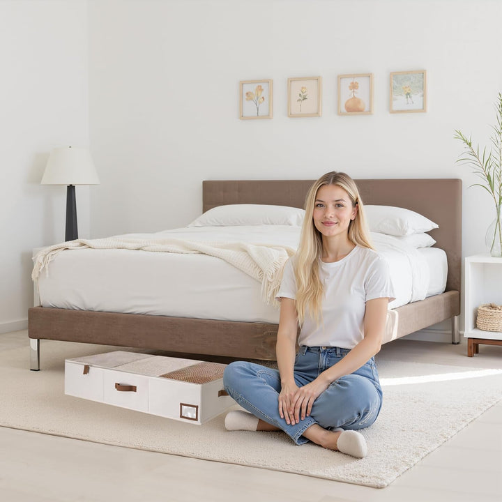 StorageWorks Aufbewahrungsbox unter dem Bett, Hochwertige Bettkasten Aufbewahrung mit Griffen, Unter