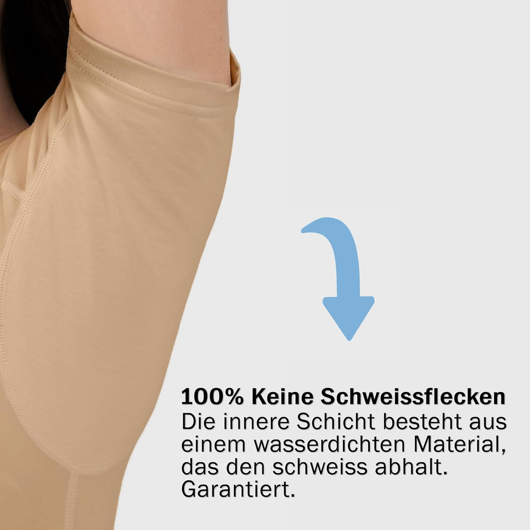 Fibershirts® Anti Schweiss Shirt - T-Shirt gegen Schweissflecken - Anti Schweiss Unterhemd - Mit Arm