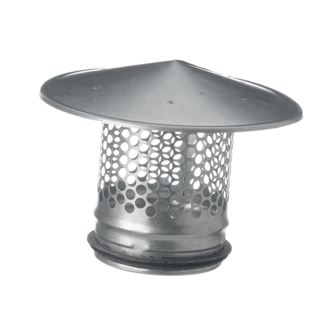 EUROPLAST Ø 100mm Metall Wickelfalzrohr - Ablufthaube Abluftrohr - Dachhaube Regenhaube - mit Gummid