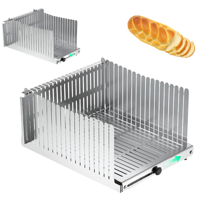 Edelstahl-Brotschneidemaschine manuell, Verstellbare Brotschneidehilfe, Einstellbare Breite: 14–21 c