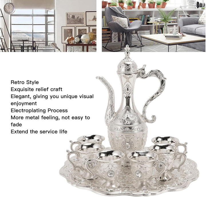 Türkisches Vintage-Kaffeekannen-Set, Retro-Kaffee-Tee-Servierset, Europäischer Stil Weinglas-Topf-Se
