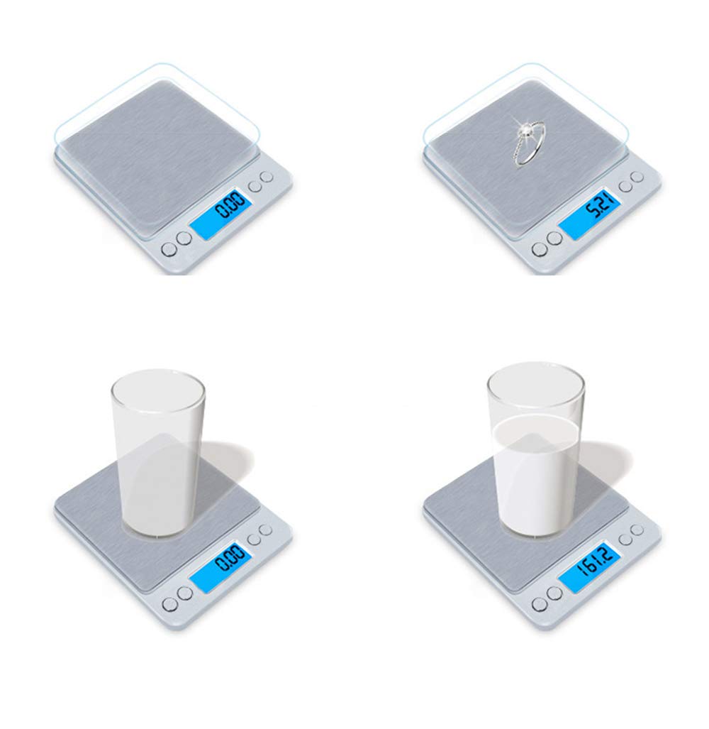 Meichoon Digital Jewelry Massstab/Küche Lebensmittel Massstab Stalhof P/500 g (0,01), High Precision