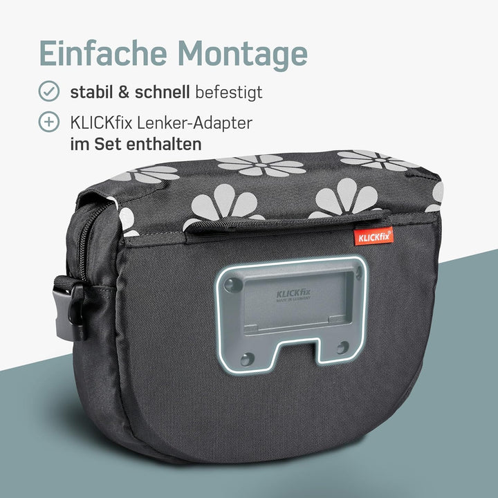 Borgen KLICKfix Lenkertasche Fahrrad - Wasserabweisende und geräumige Fahrrad Lenkertasche 5 L - Fah