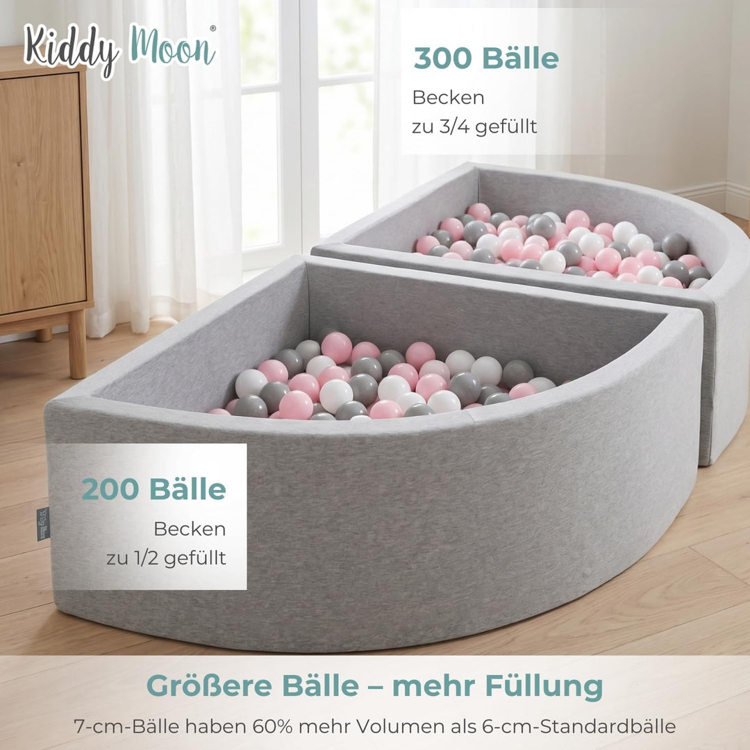 KiddyMoon Viertel Eckig Bällebad Bällepool 90X30cm/200 Bälle ∅ 7Cm Ballgruben Für Babys Spielbad Kle