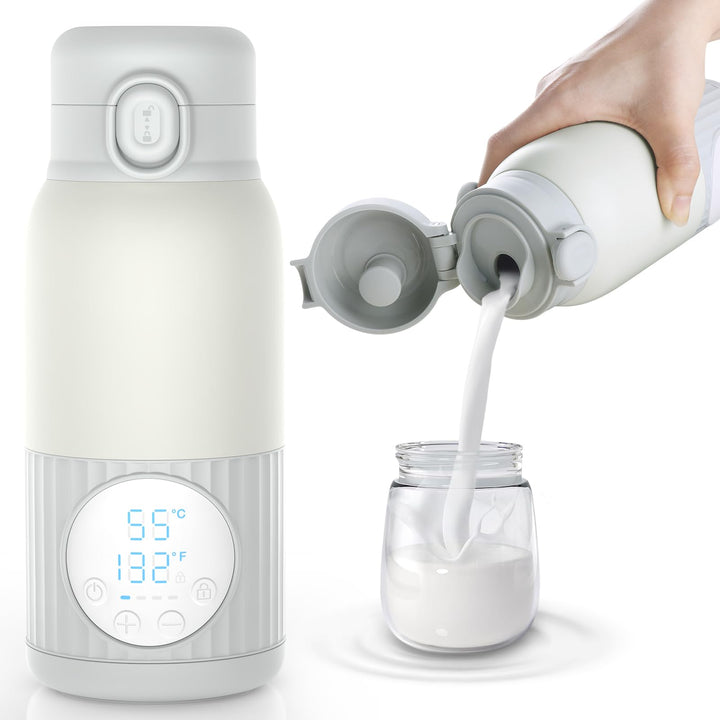 Tragbarer Flaschenwärmer Baby Unterwegs Akku 380ml für Muttermilch Wasser 10000mAh Schnell Aufheizen