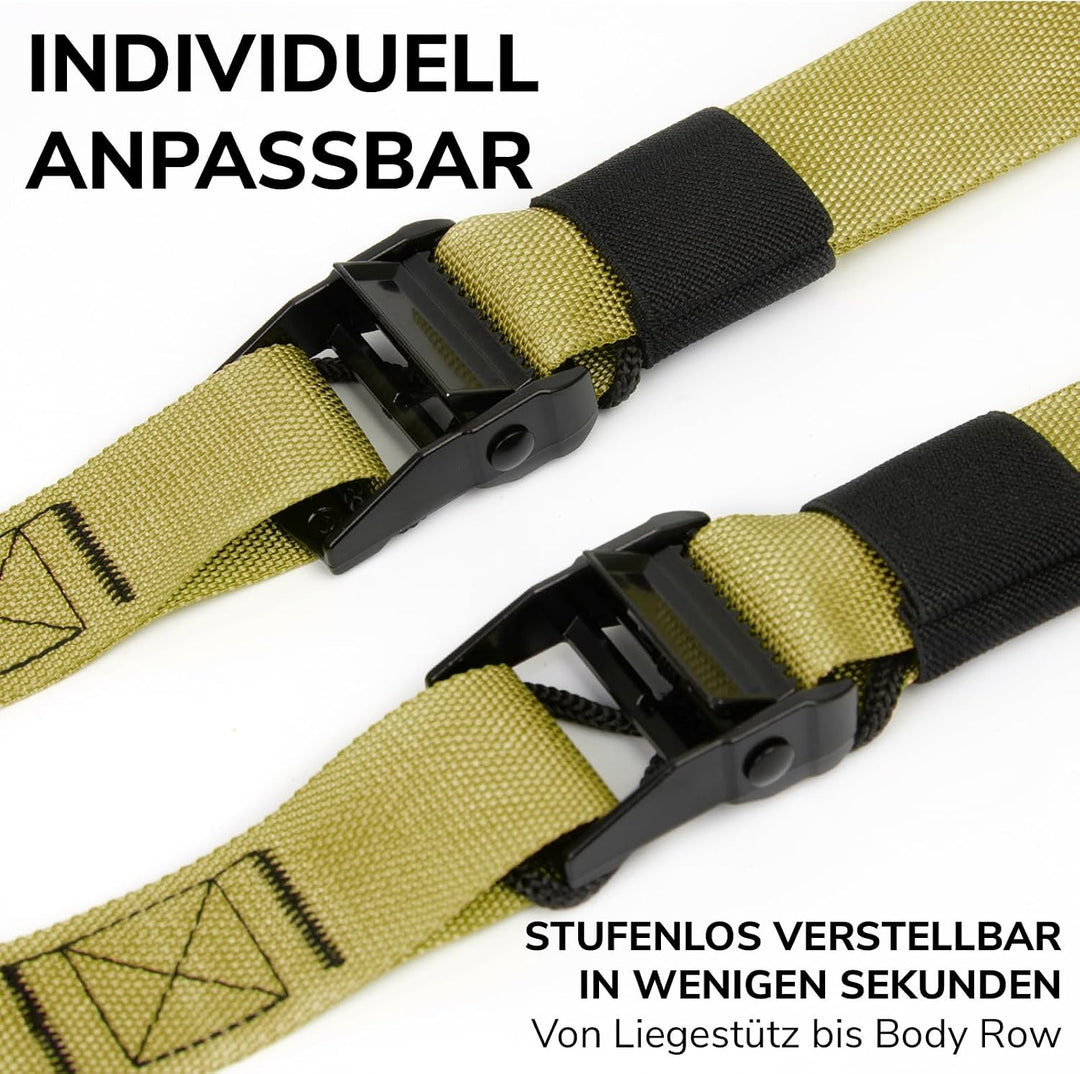 Schlingentrainer Set mit Türanker - Profi Suspension Trainer für Ganzkörpertraining - Sling Trainer