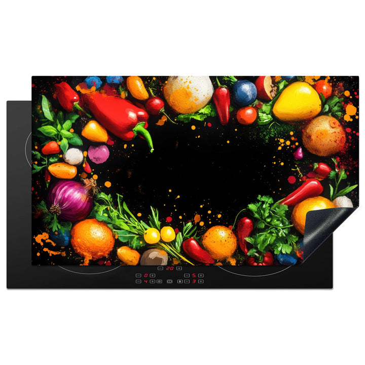 Herdabdeckplatte 90x52 cm Einteilig Küche Herdabdeckung Induktionsfeld Ceranfeld Herdabdeckplatten V