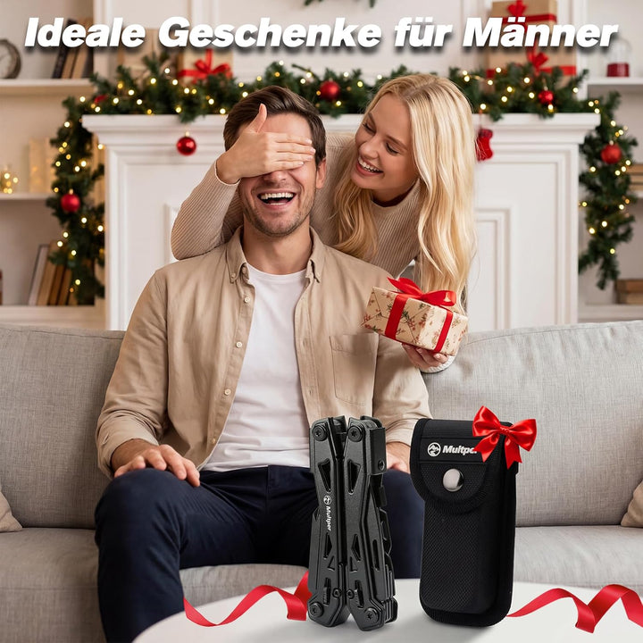Geschenke für Männer, 26-in-1 EDC Multitool Werkzeug mit Taschenmesser, Spitzzange, Drahtschneider,