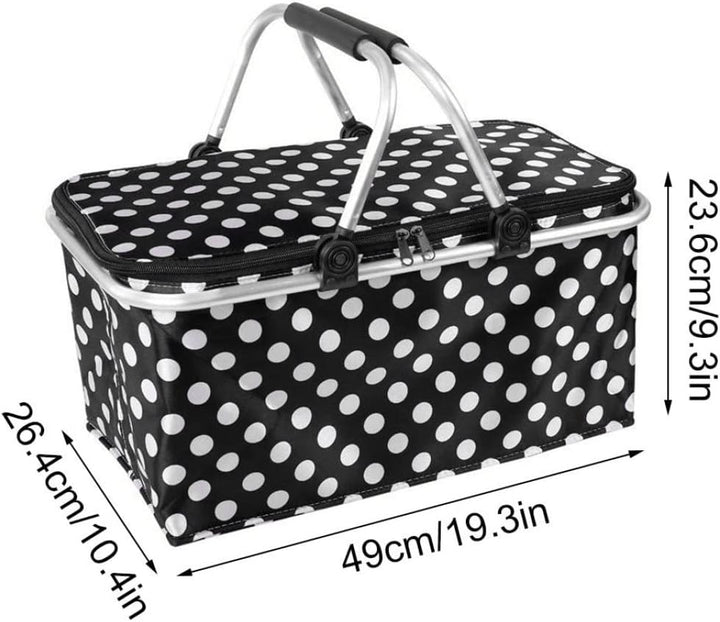Isotherme Lunchtasche, Picknickkorb, tragbar, faltbar, Oxford-Stoff, grosses Fassungsvermögen, isoli