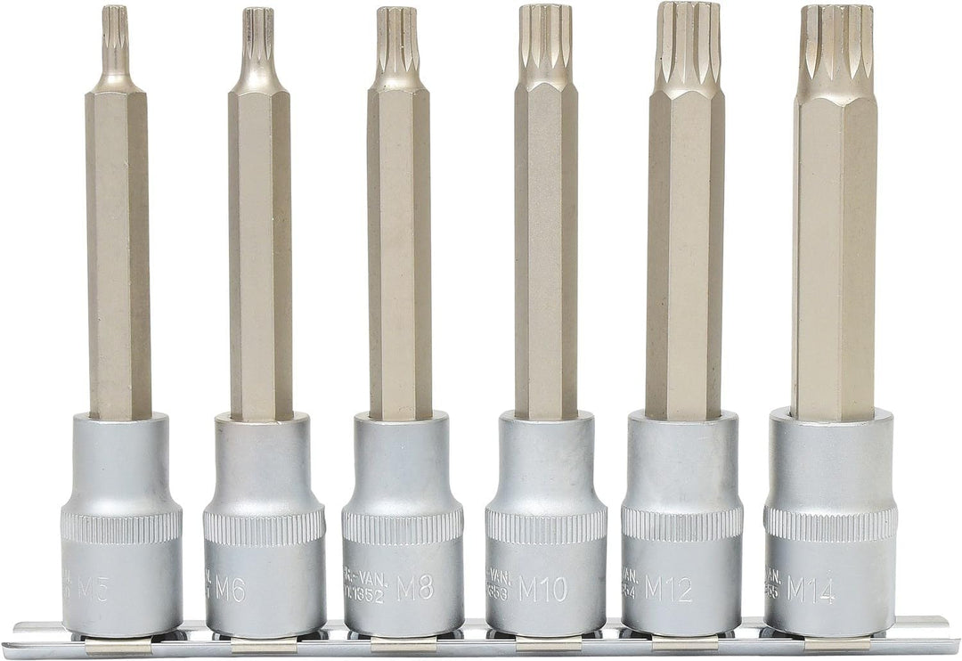 KS Tools 911.1358 1/2" Bit-Stecknuss-Satz XZN, lang, 6-tlg., M5-M14
