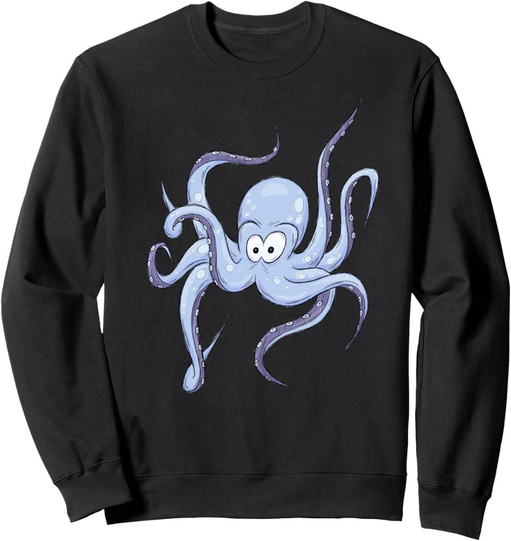 Lustiger Cartoon Krake im Ozean Oktopus im Meer Sweatshirt