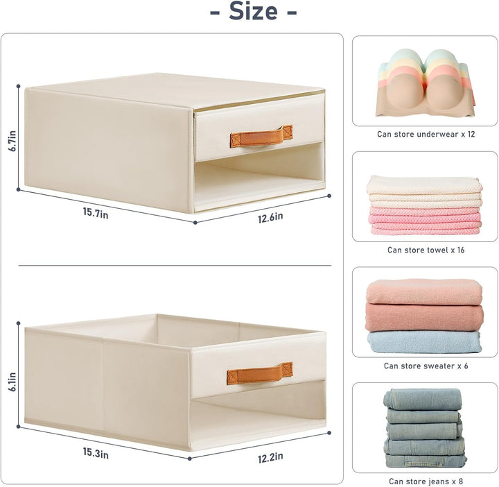 DIMJ Schubladen Ordnungssystem Schubladenboxen - Aufbewahrungsbox Faltboxen mit Fenster Organizer Sc