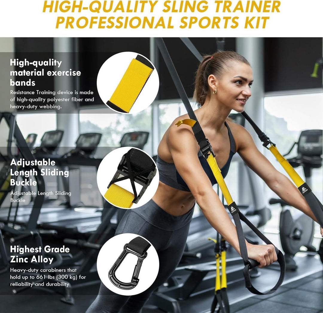 Flintronic Schlingentrainer, Sling Trainer Set für EIN Ganzkörpertraining, Schlingentrainer für Zuha