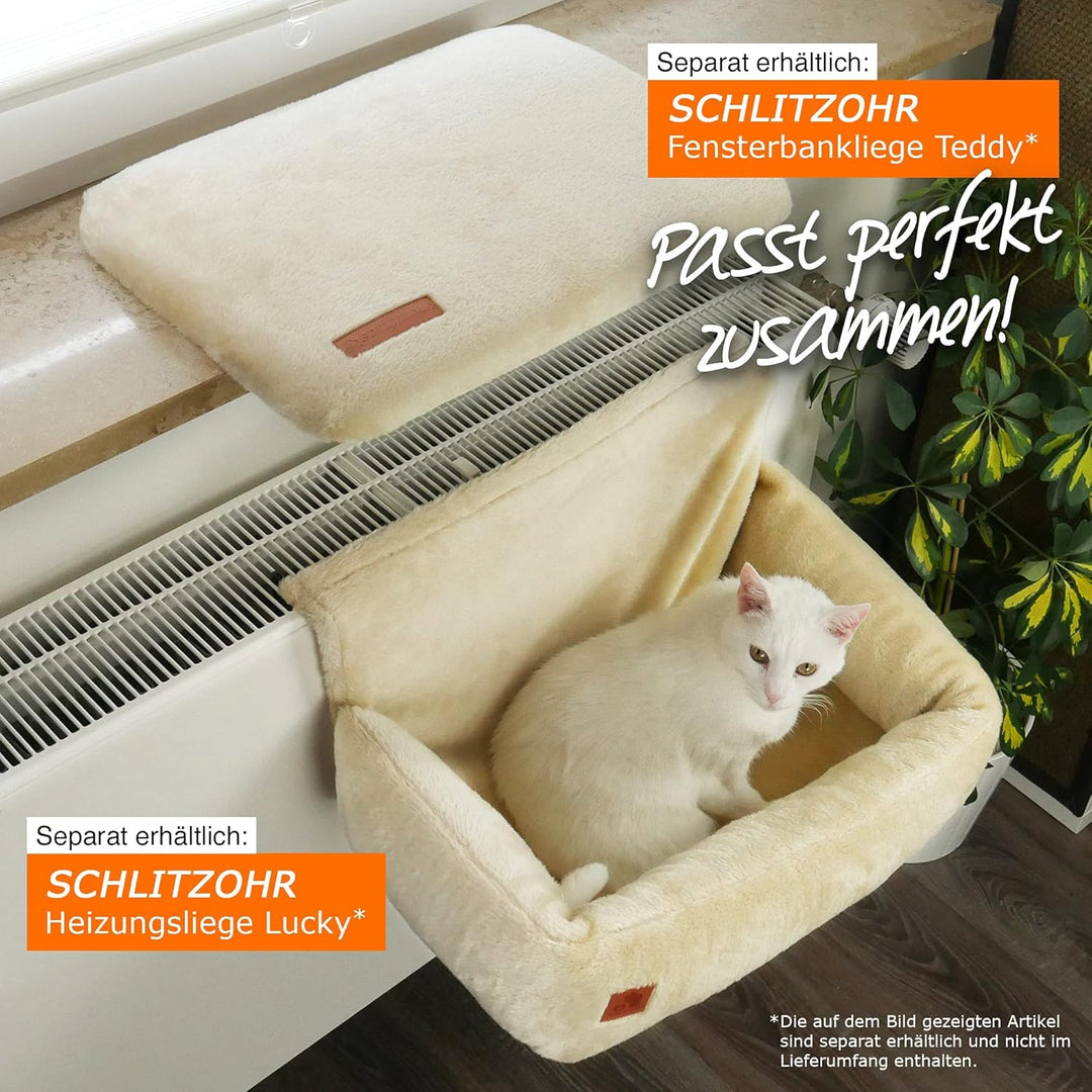 Ersatzbezug Fensterbankliege Teddy | 51 x 36 cm | passend für die meisten Fensterbretter (Beige), Be