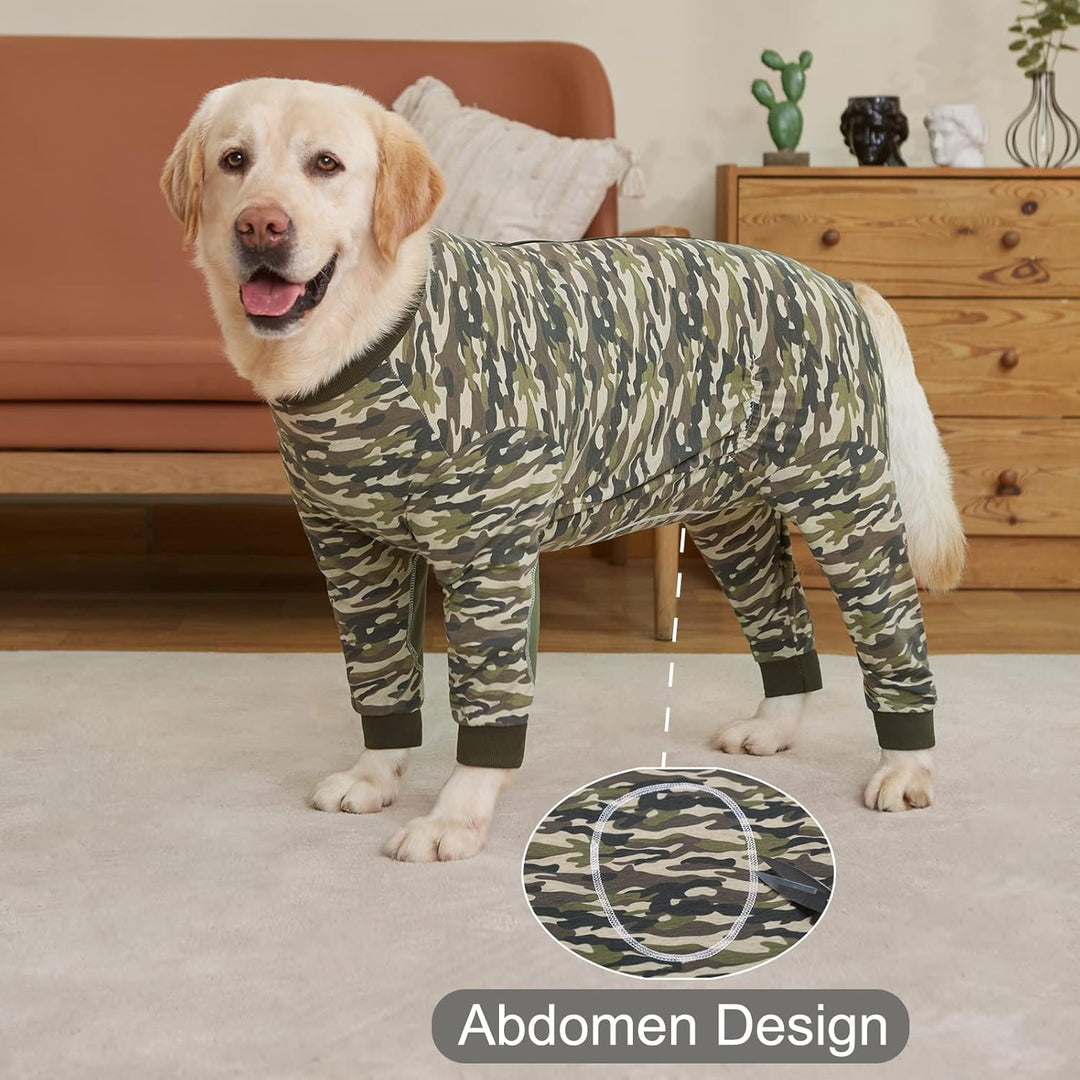 Yeapeeto Einteiler für Hunde, zur Erholung, für grosse und mittelgrosse Hunde, Schlafanzug, Ganzkörp