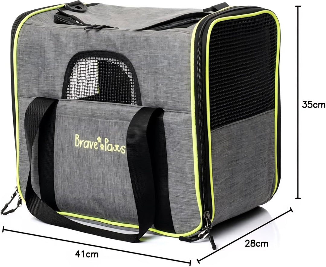 Brave Paws Tragetasche Haustier - Transporttasche Hund & Katze - Ideal für Katzen Transport & Hunde