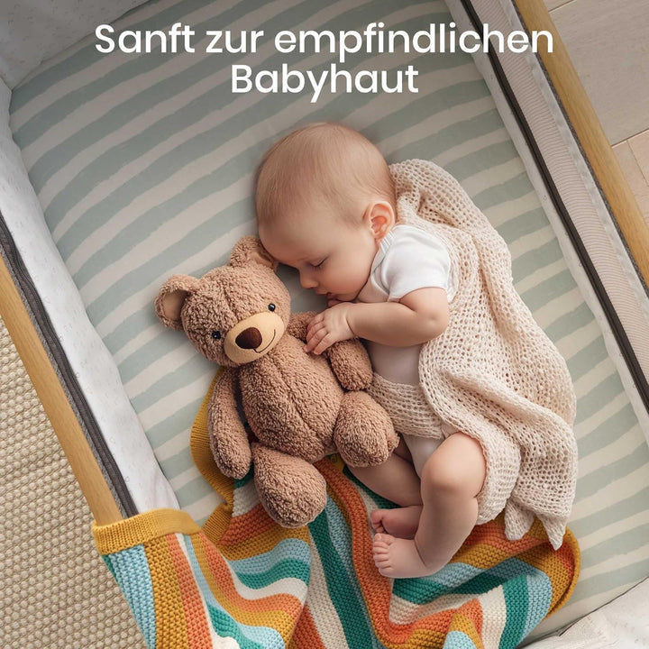Tutti Bambini Spannbettlaken Beistellbett (2er-Pack) - Atmungsaktiver Bambus-Jersey - Spannbetttuch