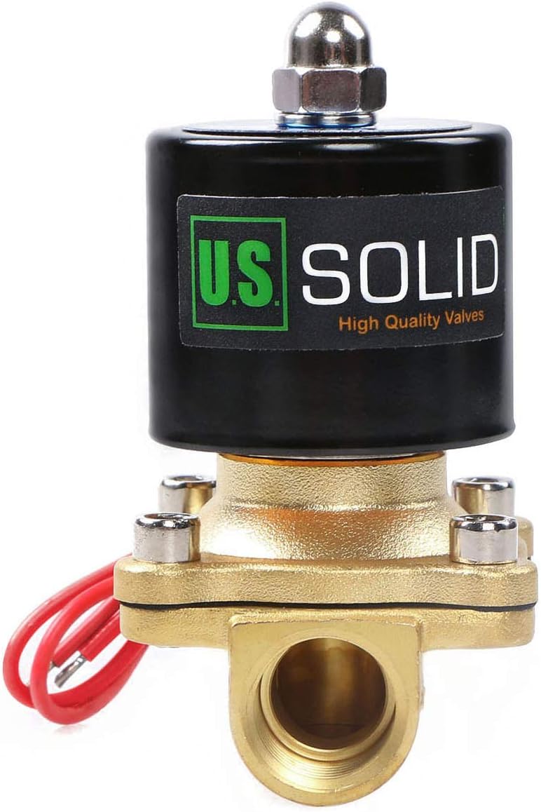 U.S. Solid 1/2" G 230V AC Messing Magnetventil Direktgesteuert für Wasser Luft Gas Öl NC Brass Solen