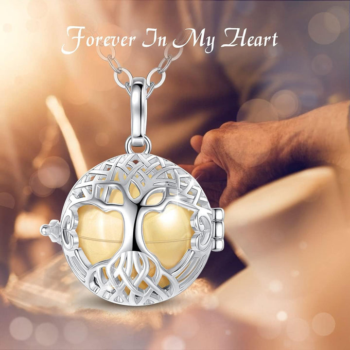 EUDORA Harmony Ball Asche Urnen Kette für Damen, Einäscherung Schmuck Silber Verkupfert Memorial Urn
