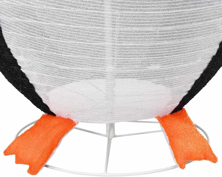 vidaXL Schnee-Pinguin Figur mit 600 LEDs Warmes Weiss 78 x 178 cm Stoff, Moderne Weihnachtsdekoratio
