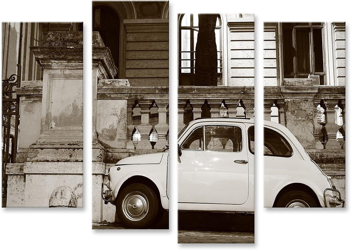 islandburner Bild auf Leinwand italienisches Kultauto Rom Oldtimer Parkplatz Vor Klassischen Alten R