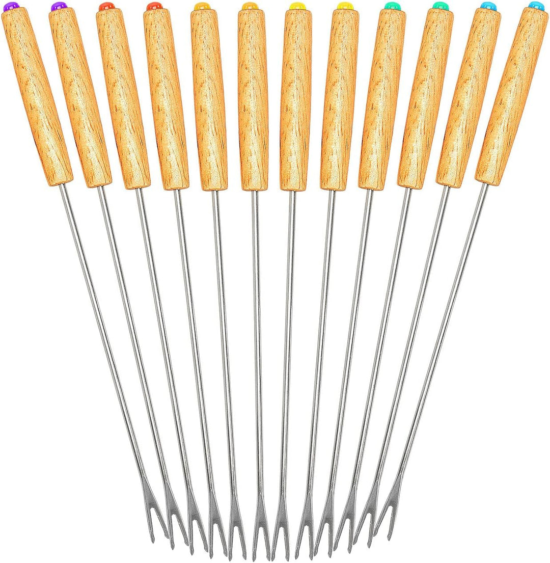 Rosenstein & Söhne Käsefondue Gabel: Fondue-Gabeln, 12er-Set (Fleischfonduegabel, Käsefondue-Gabelse