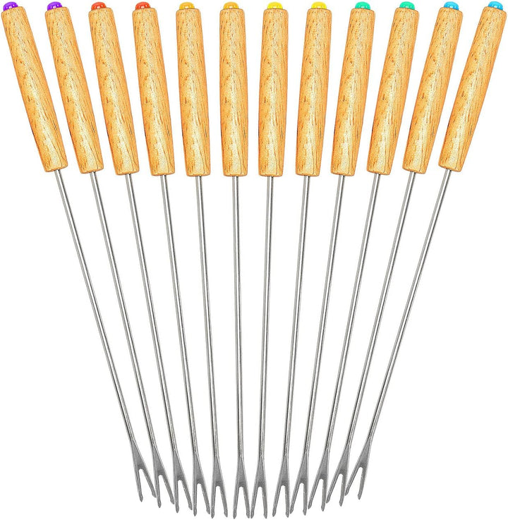 Rosenstein & Söhne Käsefondue Gabel: Fondue-Gabeln, 12er-Set (Fleischfonduegabel, Käsefondue-Gabelse