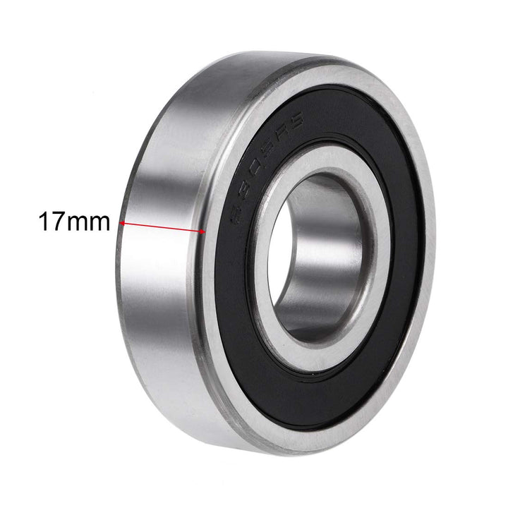 sourcing map 4St Rillen Kugellager 6305-2RS Z2 Doppelt Geschirmt Kohlenstoffstahl 25mm X 62mm X 17mm