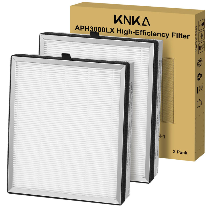 KNKA Ersatzfilter für APH3000 Luftreiniger, 2er Pack HEPA & Aktivkohle Kombifilter, Entfernt 99,97%