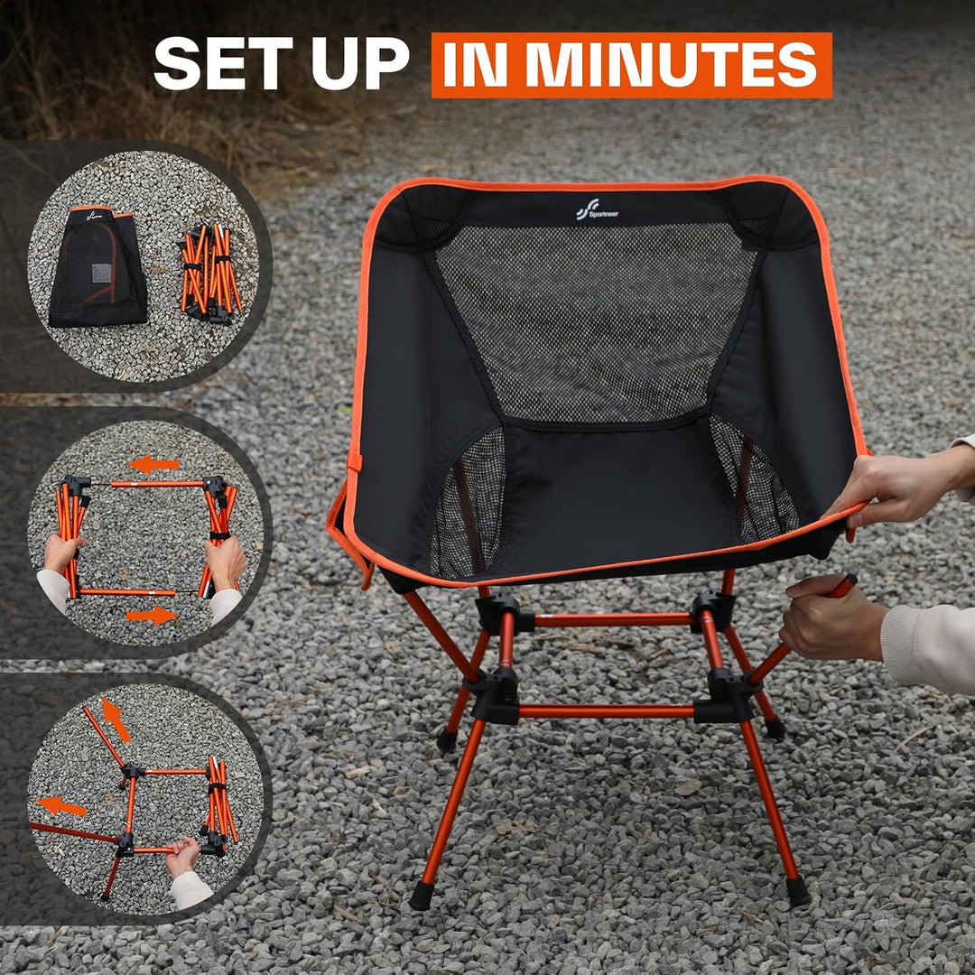 Sportneer Campingstuhl Faltbar Camping Stuhl Tragbarer Campingstühle 150Kg Faltstuhl Ultraleichter P