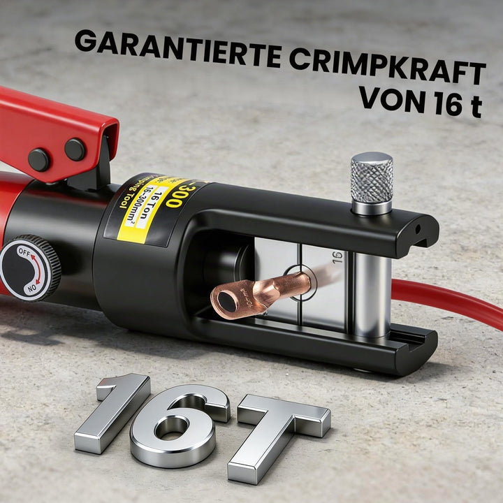 CGOLDENWALL 13T Hydraulische Crimpzange Kabelschuhe Crimpezange mit 11 Sätzen der Crimpformen 16-300