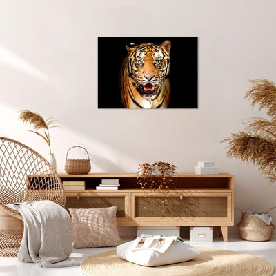 ARTTOR Bilder auf Leinwand tiger tier Leinwandbild mit Rahmen 70x50cm Wandbilder Dekoration Wohnzimm