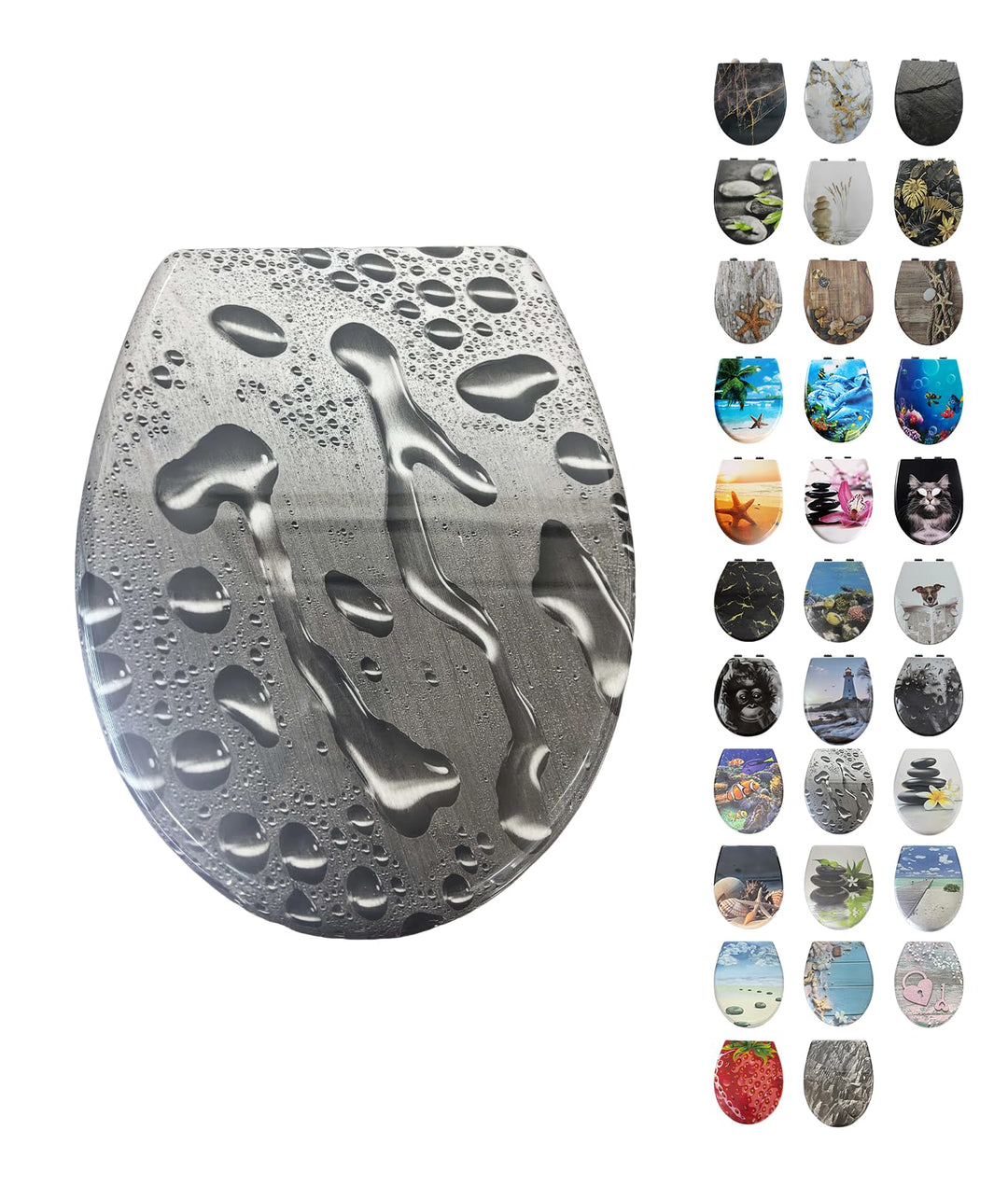 Toilettendeckel mit Absenkautomatik, WC Sitz mit Absenkautomatik Oval Form klodeckel Einfache Reinig