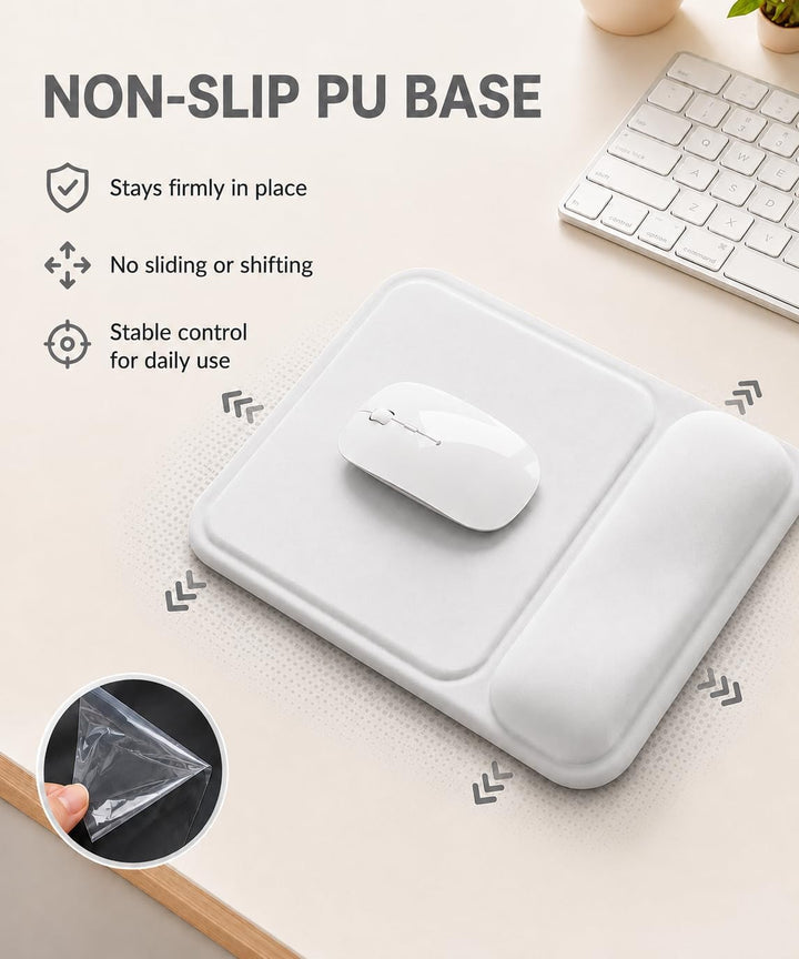 Mauspad mit gelkissen Handgelenkauflage,mousepad ergonomisch Vertieftes Anti-Druck Design, Rutschfes