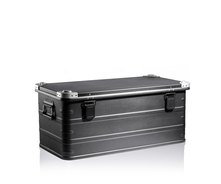 AluVault 081L – Alubox mit Deckel, Aluminium Aufbewahrungsbox, Alukiste, Spritzwassergeschützt, Stau