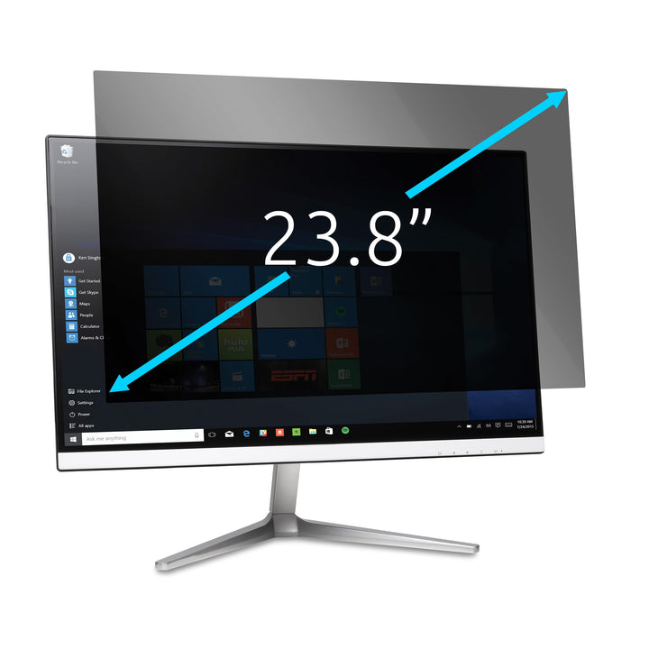 Kensington Monitor Blickschutzfilter, abnehmbare Schutzfolie für 23,8"-Monitore (16:9), Blendschutzb