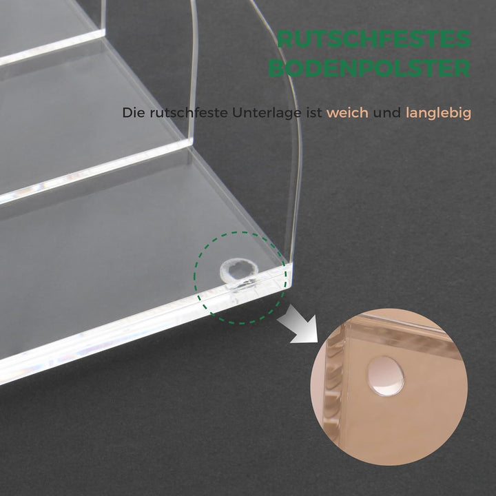 Acryl Stehsammler B5, Zeitschriftenhalter aus Acryl, Aktenmagazinhalter mit 3 Fächer, Schreibtisch-O