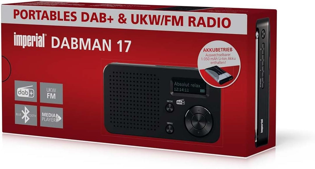 IMPERIAL DABMAN 17 – Tragbares DAB+ & UKW-Radio (portables Digitalradio, Musikwiedergabe via Bluetoo