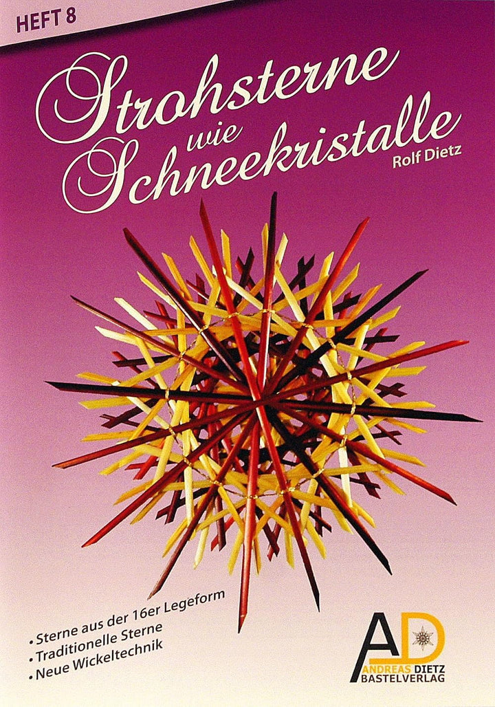 Strohsterne Bastelset nostalgische Strohsterne mit 2 Anleitungsheften (Heft 1 und Heft 8)