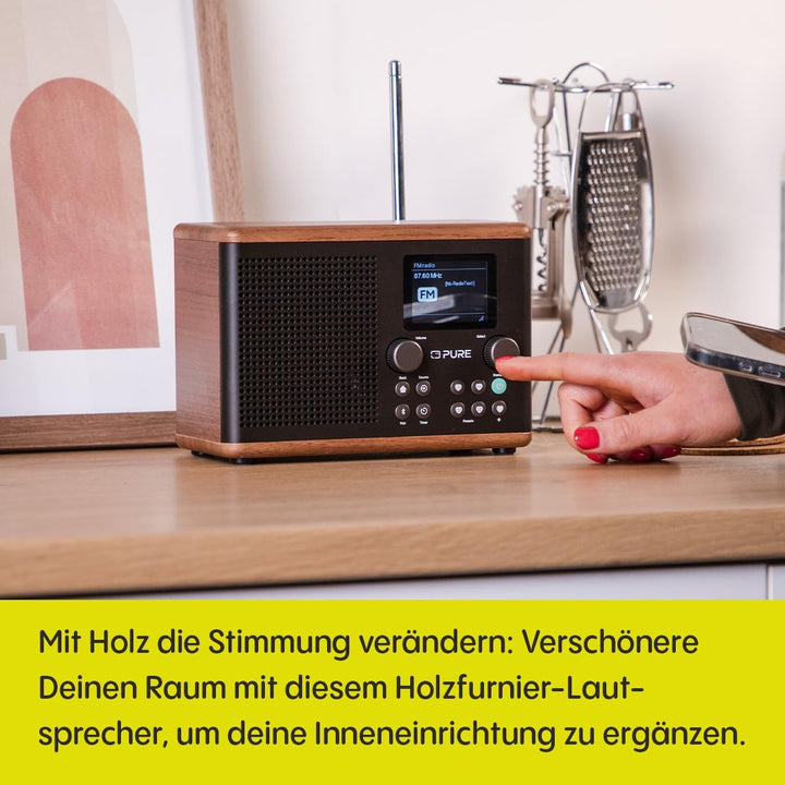 Pure Classic H4 Digitales Küchenradio (DAB+/FM, Bluetooth, USB, AUX, Küchentimer, Wecker), Coffee Bl